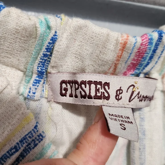 GYPSIES MOONDUST Womens Romper Small Natural Stripe Coastal Boho NEW - Picture 4 of 12